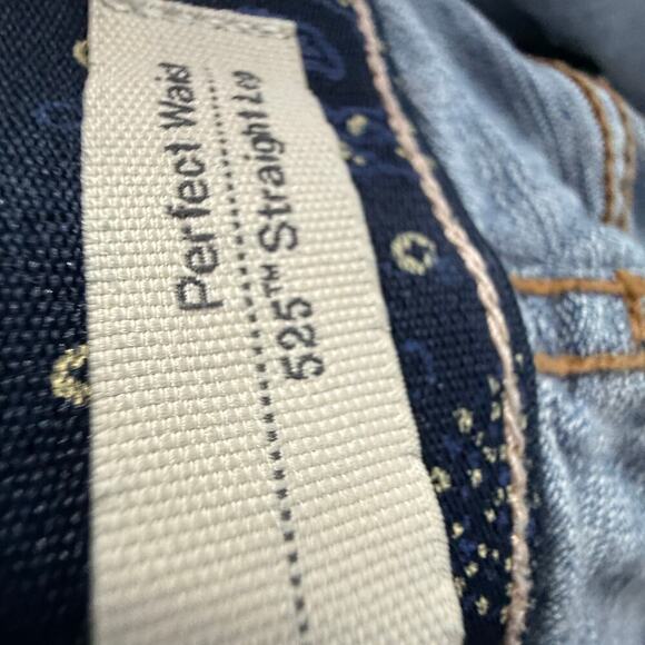 Levi's 525 Jeans Men 32x32 Perfect Waist Straight Fit Light Stonewash Distressed - Picture 4 of 5